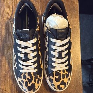 Leopard Print Sneakers with Black Accents